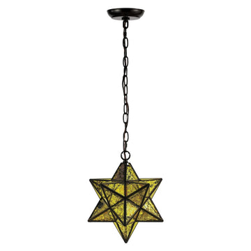 Stellaa 12" Moravian Star Metal/Clear Glass LED Pendant